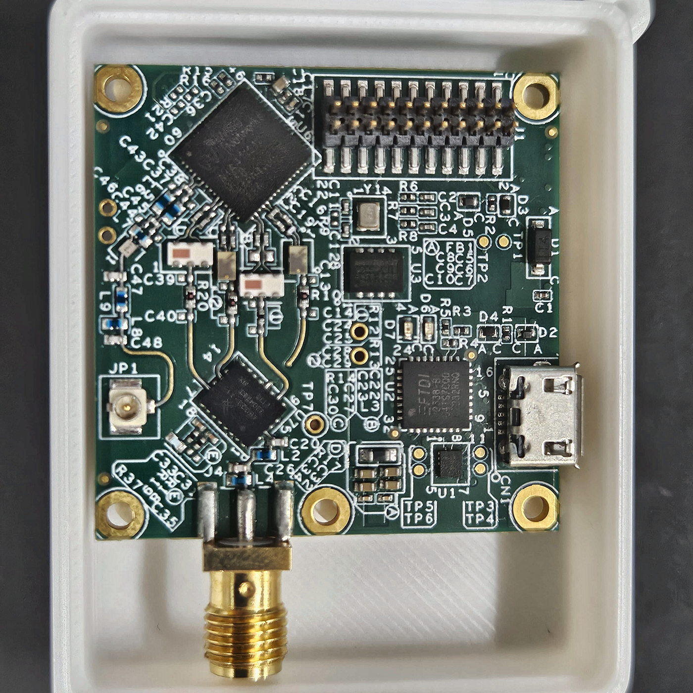 The board inside the tag enclosure